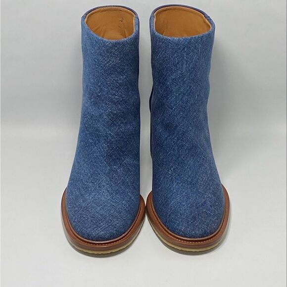 Chloe Edith Denim & Leather Heeled Ankle Boots size 40.5 - Picture 3 of 13